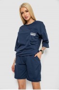 Костюм жіночий однотонний  -уцінка, колір темно-синій, 238R116-1-U-2 оптом - фото № 2