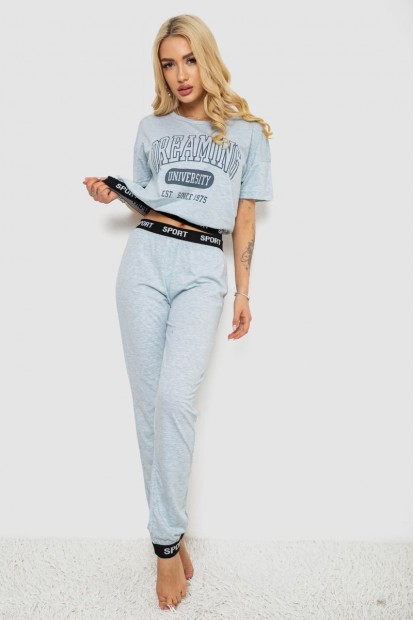 Піжама жіноча з принтом  -уцінка, колір сірий, 243R1488-015-U-1