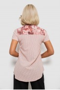 Блуза в горошек с принтом, цвет персиковый, 230R7215 - фото № 3
