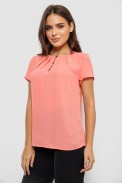 Блуза однотонна  -уцінка, колір персиковий, 230R112-U-8 оптом - фото № 2