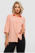 Блуза классическая однотонная  -уценка, цвет персиковый, 230R1110-U-36 - фото № 0