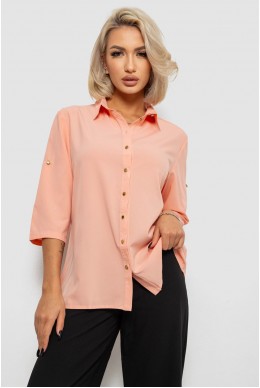 Блуза классическая однотонная  -уценка, цвет персиковый, 230R1110-U-36