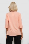 Блуза классическая однотонная  -уценка, цвет персиковый, 230R1110-U-36 - фото № 3