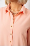 Блуза классическая однотонная  -уценка, цвет персиковый, 230R1110-U-36 - фото № 4