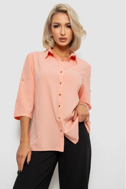 Блуза классическая однотонная  -уценка, цвет персиковый, 230R1110-U-36