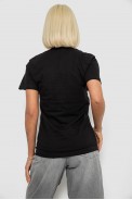 Футболка жіноча однотонна, колір чорний, 129R8900-2 - фото № 3