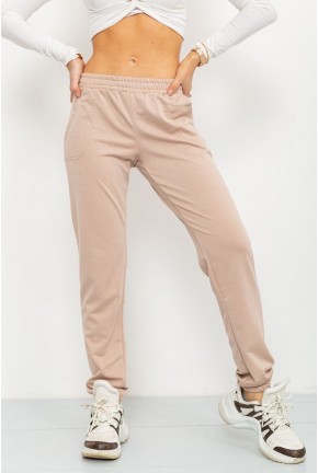 Спорт штани жіночі двонитка, колір бежевий, 226R030-1