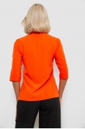 Блуза классическая однотонная  -уценка, цвет оранжевый, 230R1110-U-37 - фото № 3