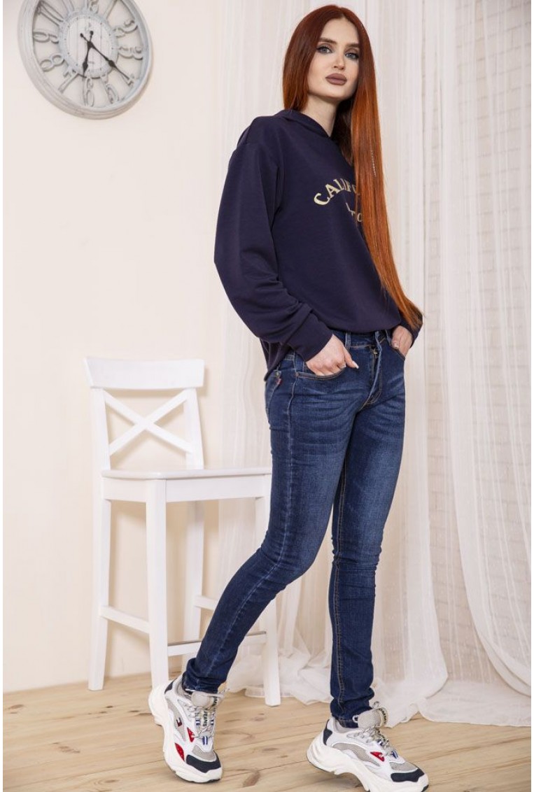 Купить Женские джинсы скинни, синего цвета, 129R603 - Фото №2