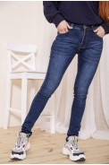 Женские джинсы скинни, синего цвета, 129R603 - фото № 0