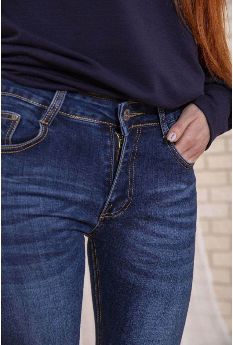 Купить Женские джинсы скинни, синего цвета, 129R603 - Фото №5
