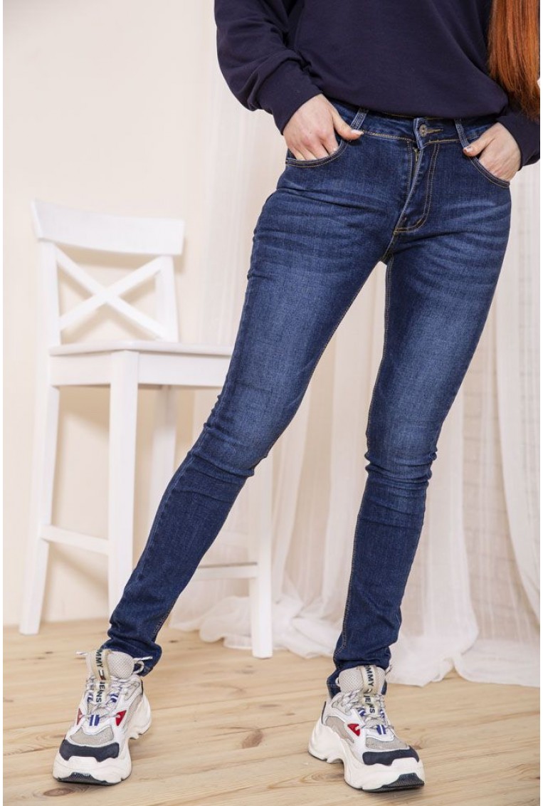 Купить Женские джинсы скинни, синего цвета, 129R603 - Фото №1