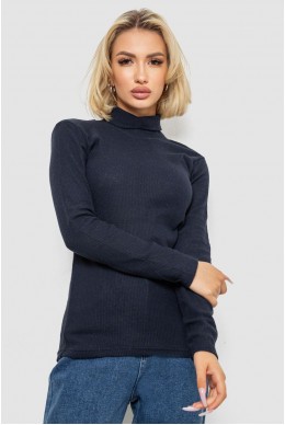 Гольф жіночий однотонний в рубчик  -уцінка, колір темно-синій, 238R803-U-18