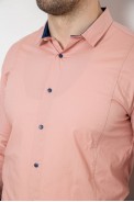 Рубашка мужская однотонная, цвет пудровый, 186R2066 - фото № 4