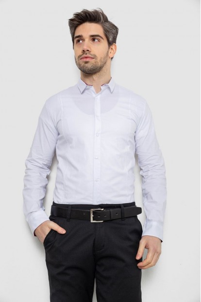 Рубашка мужская однотонная, цвет белый, 186R2066