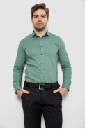 Рубашка мужская однотонная, цвет оливковый, 186R2066 - фото № 0