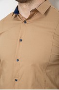 Рубашка мужская однотонная, цвет бежевый, 186R2066 оптом - фото № 4