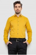 Рубашка мужская однотонная, цвет горчичный, 186R2066 - фото № 0