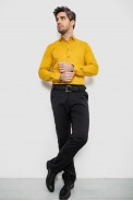 Рубашка мужская однотонная, цвет горчичный, 186R2066 - фото № 1