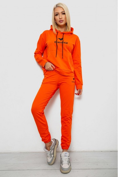Спортивный костюм женский двухнитка  -уценка, цвет оранжевый, 214R1419-007-U-11