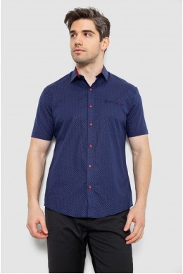 Сорочка чоловіча з принтом, колір синій, 214R7329