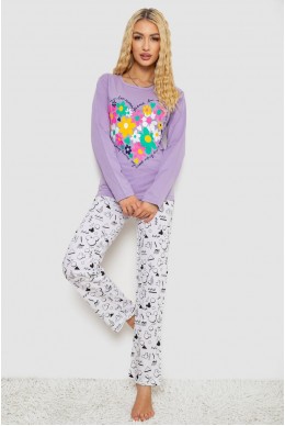 Пижама женская с принтом, цвет сиреневый, 243R1051