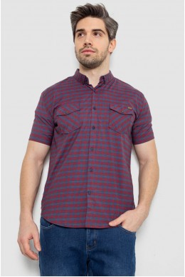 Рубашка мужская в клетку, цвет джинс, 186R6918-10