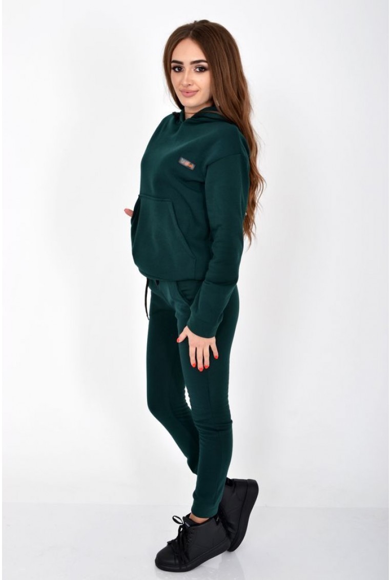 Купить Темно-зеленый женский спортивный костюм на флисе 112R009-458 - Фото №2
