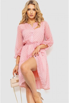 Сукня шифонова на підкладці, колір рожевий, 230R023-5