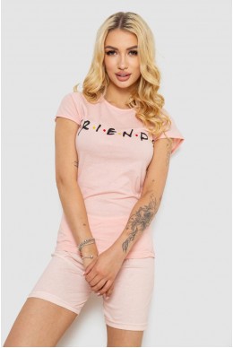 Пижама женская с принтом  -уценка, цвет персиковый, 243R3252-U-1