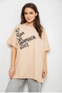 Футболка женская с принтом, цвет светло-бежевый, 244R4001 - фото № 0