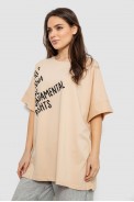 Футболка женская с принтом, цвет светло-бежевый, 244R4001 - фото № 2