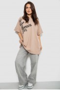 Футболка жіноча з принтом, колір бежевий, 244R4001 - фото № 1