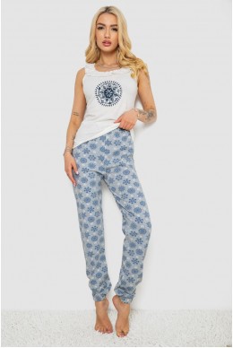 Пижама женская с принтом  -уценка, цвет молочный, 243R1484-021-U-2