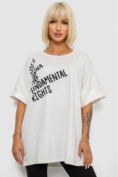 Футболка женская с принтом, цвет молочный, 244R4001