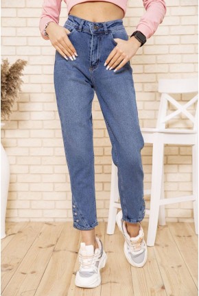 Свободные джинсы со звездами синего цвета женские 164R9029