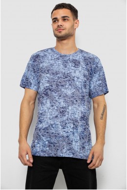 Футболка мужская с принтом, цвет джинс, 244R5517