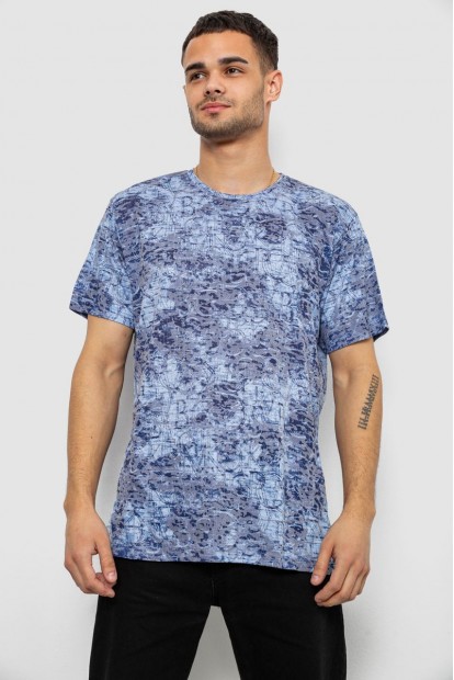 Футболка мужская с принтом, цвет джинс, 244R5517