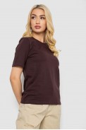 Футболка жіноча однотонна  -уцінка, колір шоколадний, 241R1800-U-14 - фото № 2