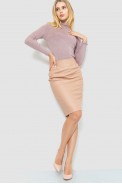 Гольф жіночий трикотажний в рубчик  -уцінка, колір пудровий, 204R057-U-1 - фото № 1