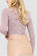 Гольф жіночий трикотажний в рубчик  -уцінка, колір пудровий, 204R057-U-1 - фото № 3