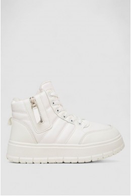 Кросівки жіночі зимові на хутрі, колір білий, 248RMB06