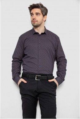Рубашка мужская однотонная с принтом, цвет коричневый, 186R2082