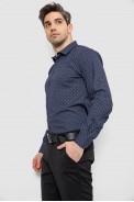 Сорочка чоловіча однотонна з принтом, колір синій, 186R2082 - фото № 2