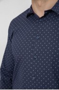 Сорочка чоловіча однотонна з принтом, колір синій, 186R2082 - фото № 4