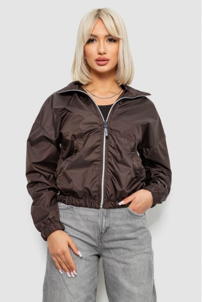 Вітровка жіноча однотонна без підкладки, колір шоколадний, 257R362