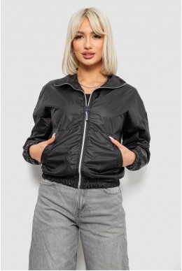 Ветровка женская однотонная без подкладки, цвет черный, 257R362