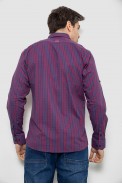 Сорочка чоловіча в смужку, колір бордово-синій, 186RM01 - фото № 3
