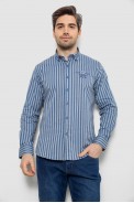 Сорочка чоловіча в смужку, колір сіро-блакитний, 186RM01 - фото № 0
