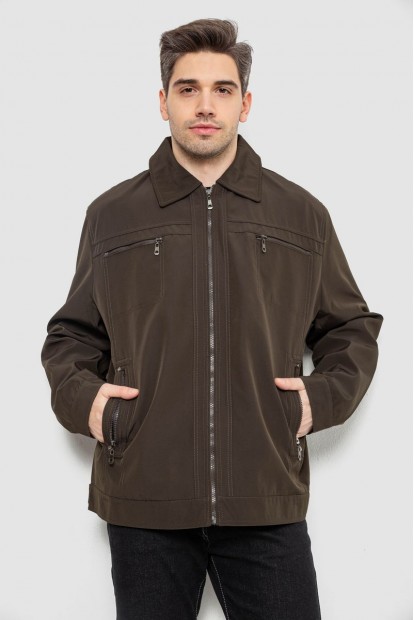 Куртка мужская демисезонная однотонная, цвет темно-зеленый, 244R033B
